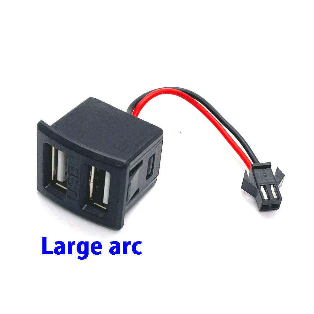 USB Female Base and Type-C Double-Layer Socket USB A Female Lamp Charging Socket Power Socket with Cable Black White Connector