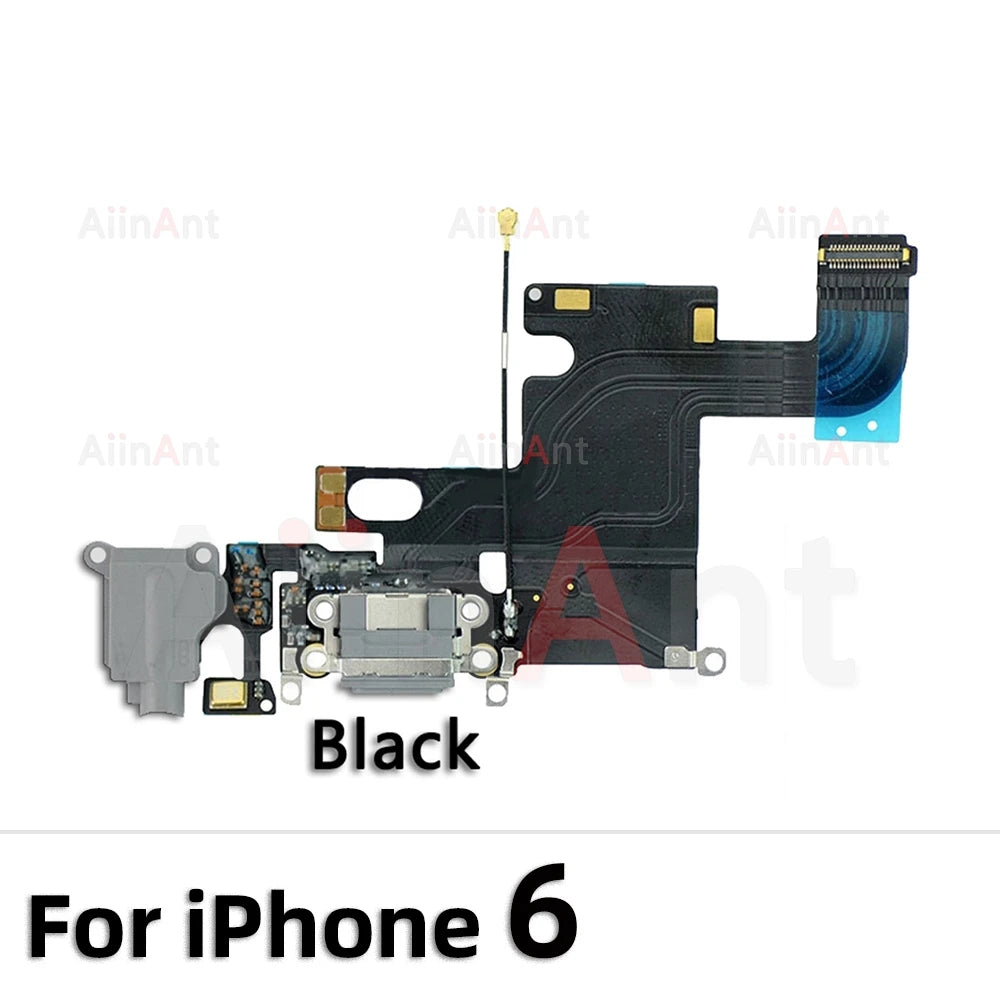 AiinAnt Dock USB Mic Board Charger Connector Fast Charging Port Flex Cable For iPhone 5s 6 6s Plus SE 2 3 2020 2022 Phone Parts