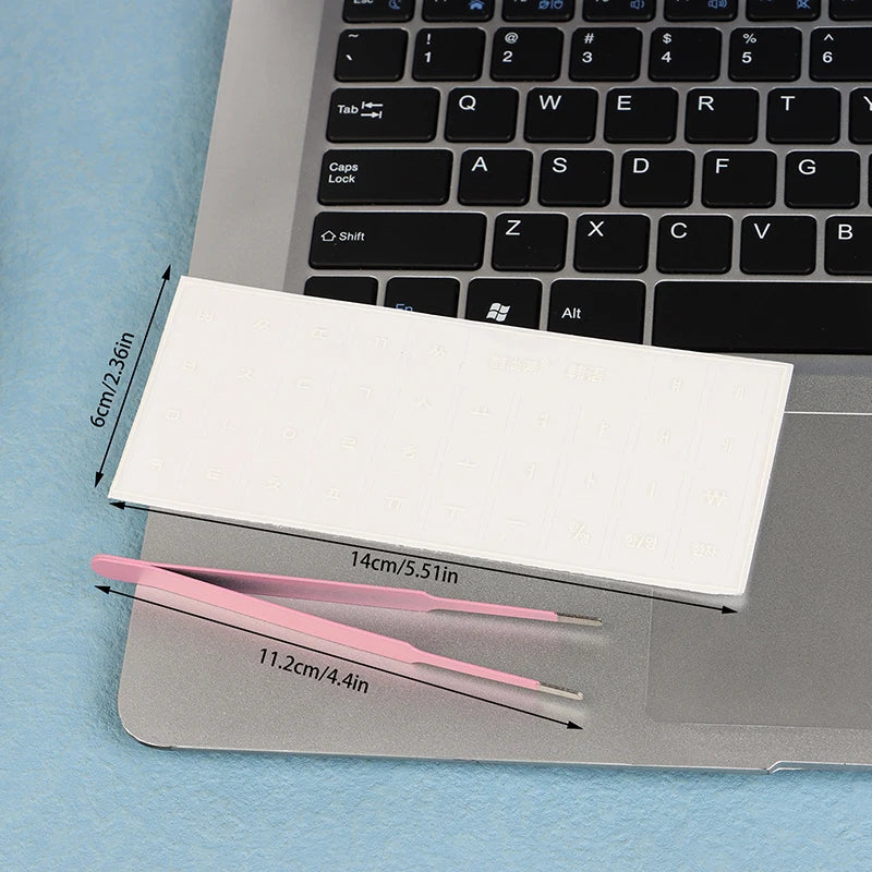 Korean Hangul Transparent Tear Off Keyboard Stickers Universal Laptop Desktop Single Film Engraved Keycap Replacement Sticker