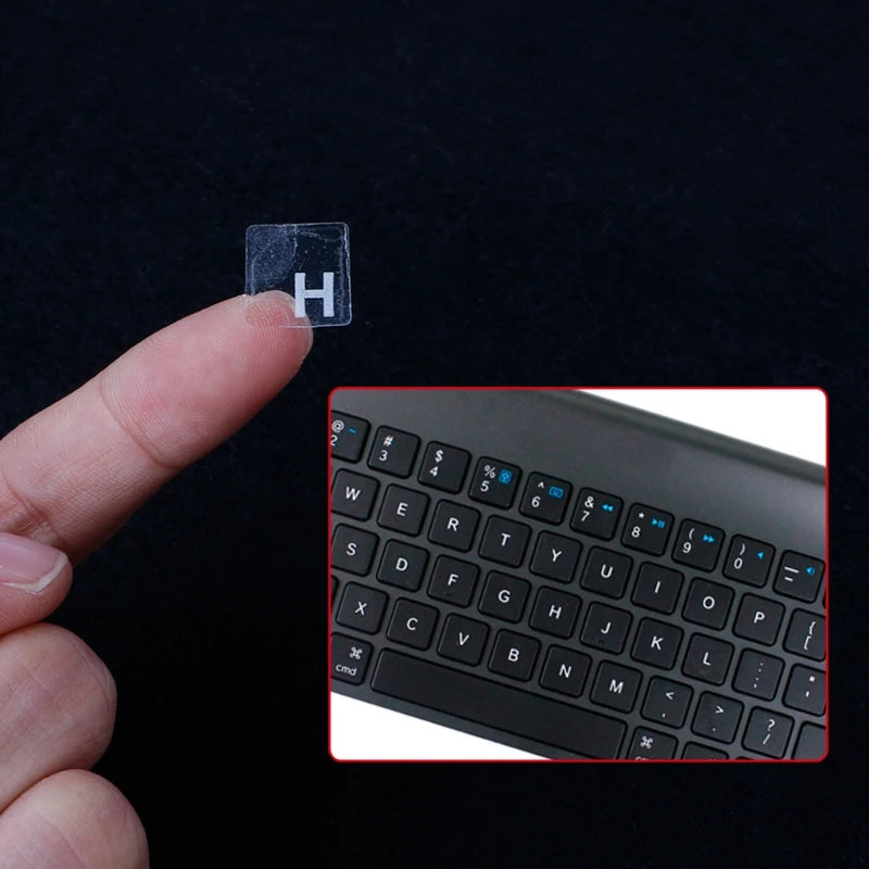 Russian Transparent Keyboard Stickers Universal White Letter