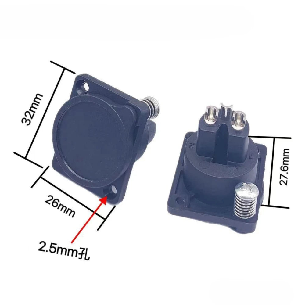 3 Pin Battery Charger Port Inline Connector Jack Socket Elec