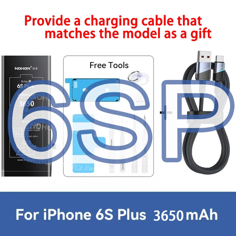 NOHON phone Battery For Apple iPhone 6 7 8 X XR XS 11 12 13 Mini Max Pro Promax High Capacity Replacement Bateria Warranty