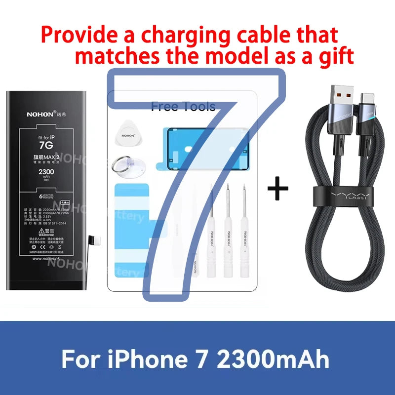 NOHON phone Battery For Apple iPhone 6 7 8 X XR XS 11 12 13 Mini Max Pro Promax High Capacity Replacement Bateria Warranty