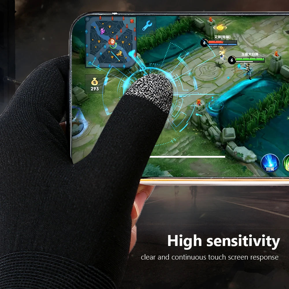 1 Pair Gaming Finger Sleeve Sweatproof Touch Screen Shoot Ai