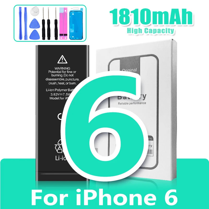 Battery for iPhone 6S 6 Plus 7 8 X XR XS Max 11 11 Pro Mobile Phone Replacement Cell High Capacity with Free Tools Set DIY