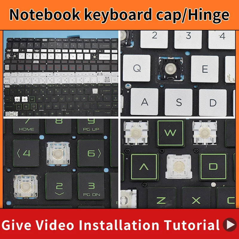 Replacement Key Cap&Hinge For HP Pavilion 15-DA 15-DB 15-DX 