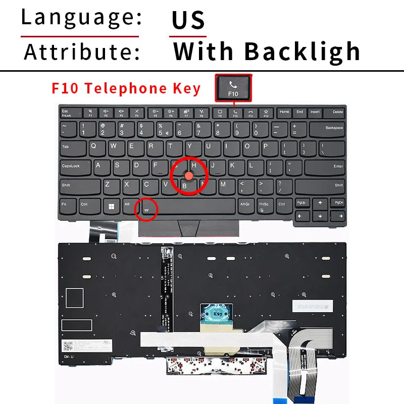 Replacement US/English Backlit Laptop Keyboard For Lenovo Th