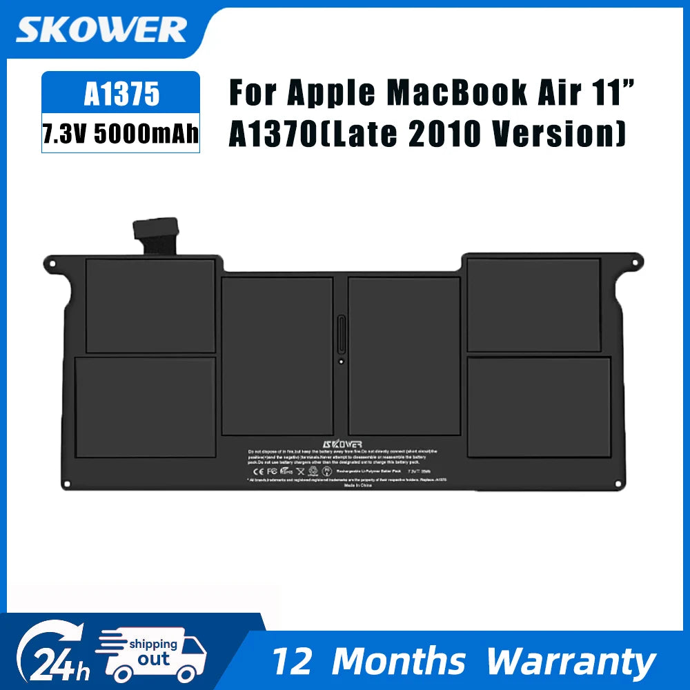 SKOWER Laptop Battery For Apple Macbook Air 11 13 Inch A1466 A1370 A1369 A1465 Replacement A1375 A1406 A1405 A1377