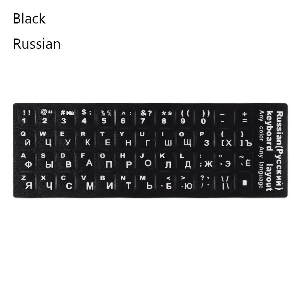 Wear-resistant Keyboard Stickers Spanish/English/Russian/Deutsch/Arabic/Italian/Japanese Letter Replacement For Laptop PC