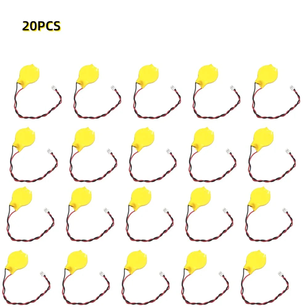 2-50Pcs CR2032 3V Lithium Battery With 2Pin 1.25mm Wire Connector For Laptop Motherboard BIOS CMOS Replacement