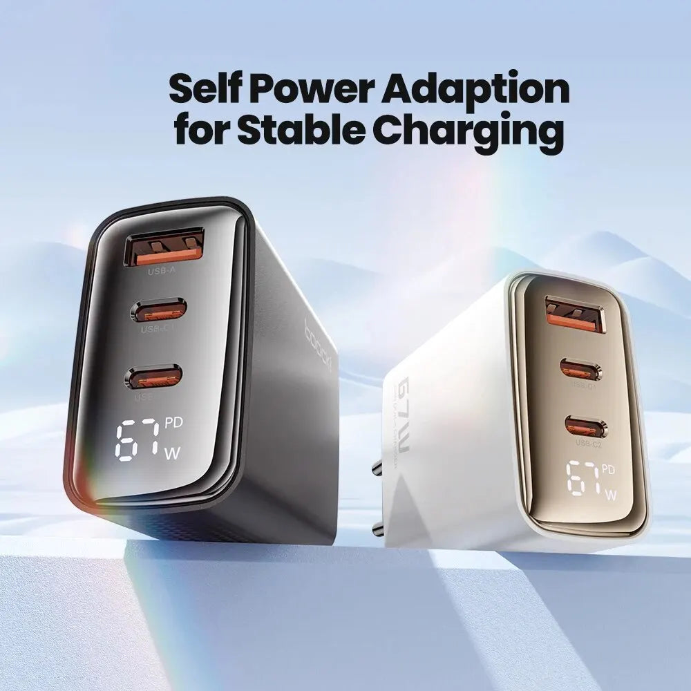 Toocki 67W GaN USB Type C Charger Digital Display 65W 45W PP