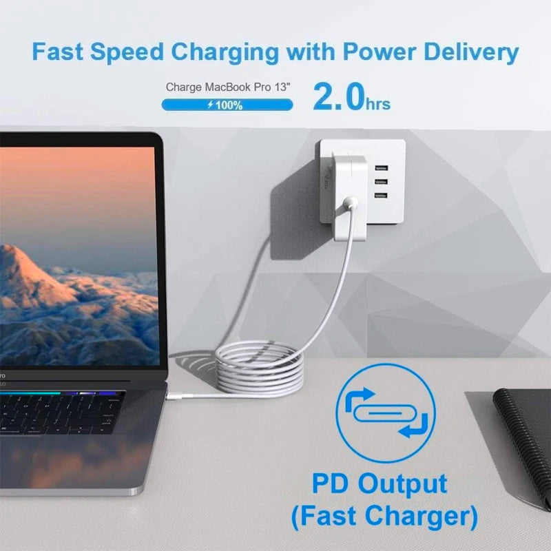65W USB C Laptop Power Adapter Type C Power PD Wall Fast Cha