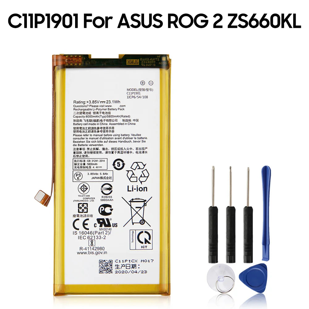 Original Replacement Battery For ASUS ROG 3 2 1 ZS661KL ZS660KL ZS600KL ROG3 C11P1903 C11P1801 C11P1901 Genuine Phone Battery