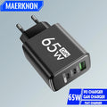 GaN 65W USB Type C PD Fast Charging Wall Charger Adapter For