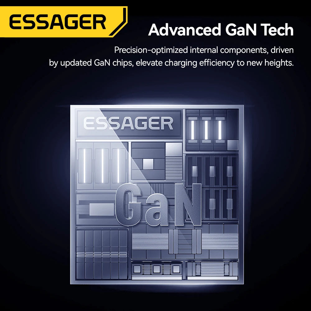 Essager Ultra Thin 65W GaN pro Travel Charger Quick Charge 4