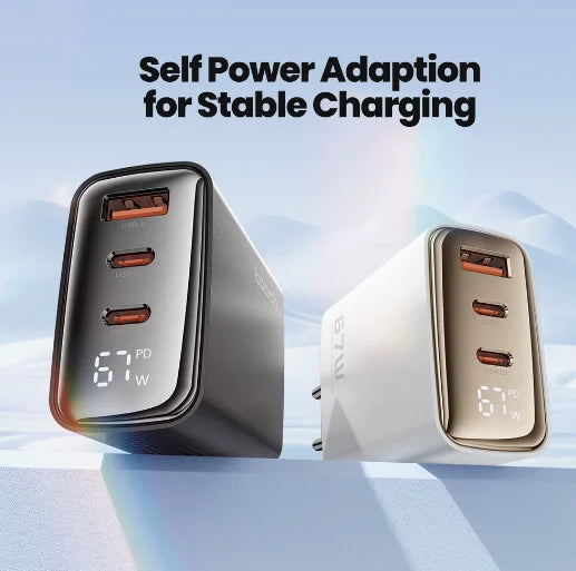 67W GaN Digital Display Fast Charger Quick Charge 4.0 3.0 US