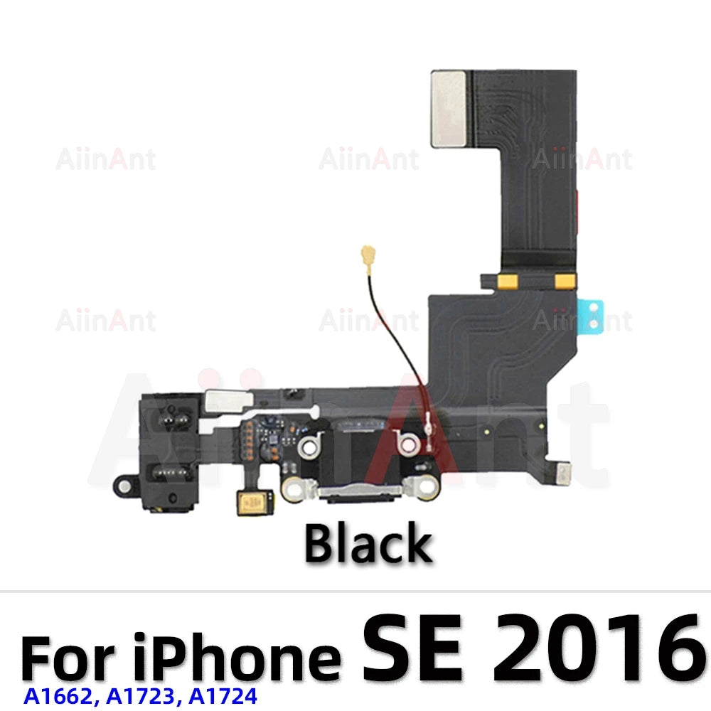 AiinAnt Dock USB Mic Board Charger Connector Fast Charging Port Flex Cable For iPhone 5s 6 6s Plus SE 2 3 2020 2022 Phone Parts