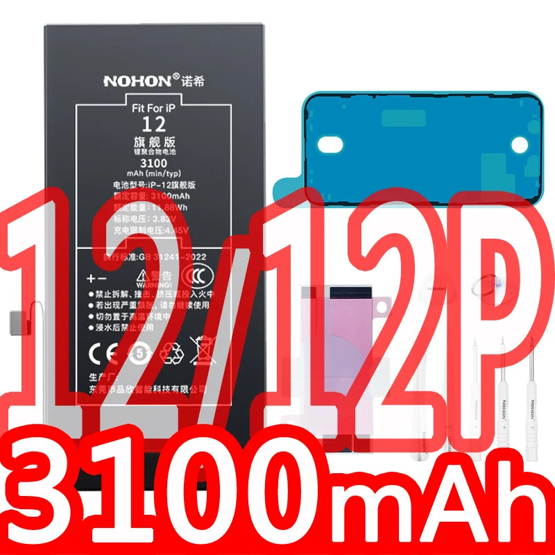 NOHON Phone Battery for iphone 5 6S 7 8plus X Xr Xs Max 11 12Pro 13 14 plus 15 15Pro MAX 12Mini SE Original Replacement Bateria
