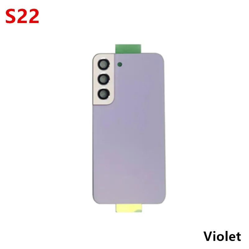 S 22 Housing For Samsung Galaxy S22 S901 Glass Battery Back Cover Repair Replace Door Phone Rear Case + Camera Lens