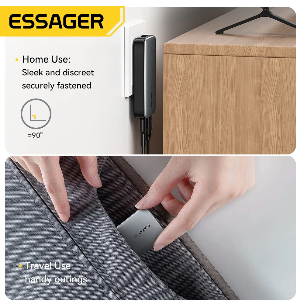 Essager Ultra Thin 65W GaN Travel Charger Quick Charge 4.0 P