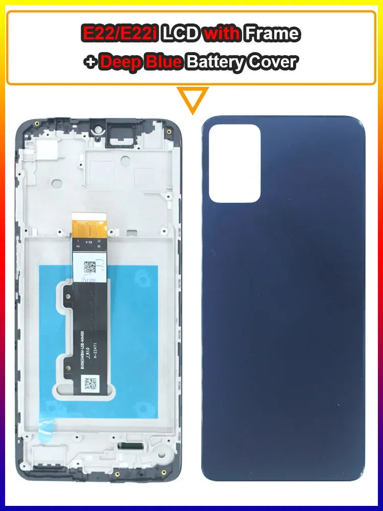 AMOLED LCD for Motorola Moto E22 E22i LCD Display Touch Screen Digitizer Assembly Replacement With Frame for Moto E22i Phone LCD