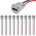 5/10pcs Type-C Female 2P Wire Connector Extension Pigtail Ca