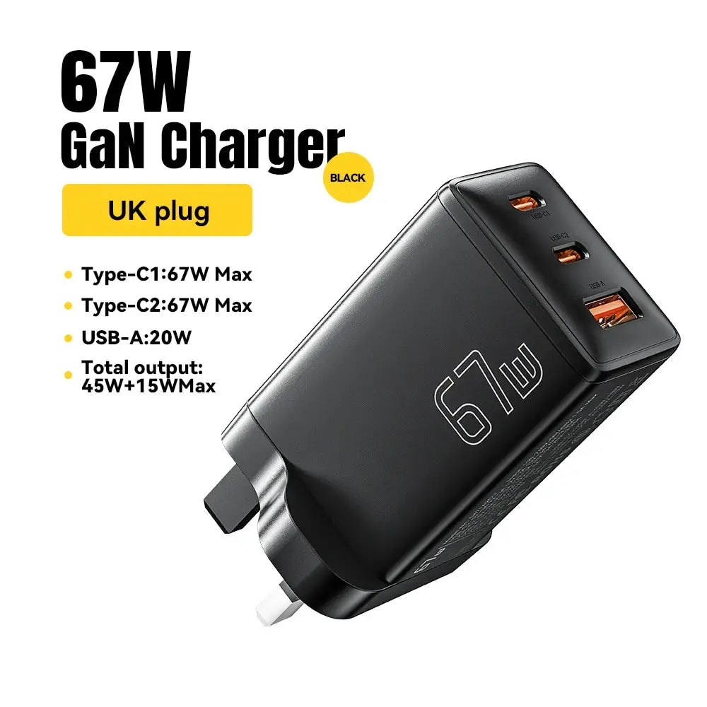 Essager 67W GaN USB Type C Charger For Laptop 45W 25W PD QC 3.0 Fast Charge For Macbook Xiaomi Samsung Iphone14 13 Phone Chagers