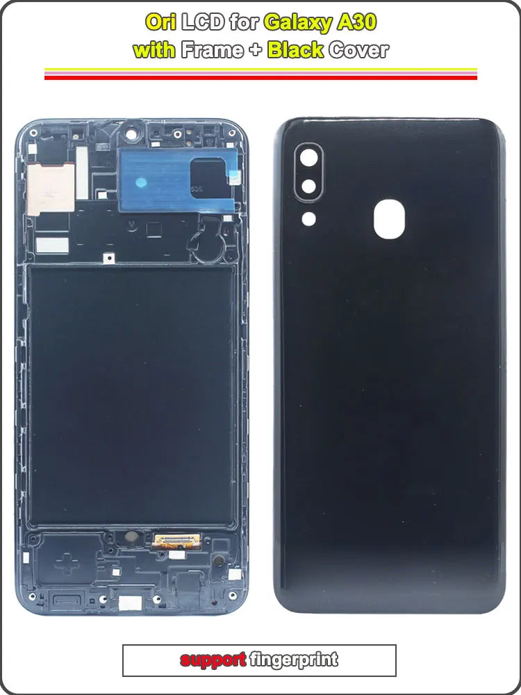 AMOLED LCD for Samsung Galaxy A30 LCD Display Touch Screen Digitizer Assembly for Samsung A30 A305F A305G Phone LCD with Frame