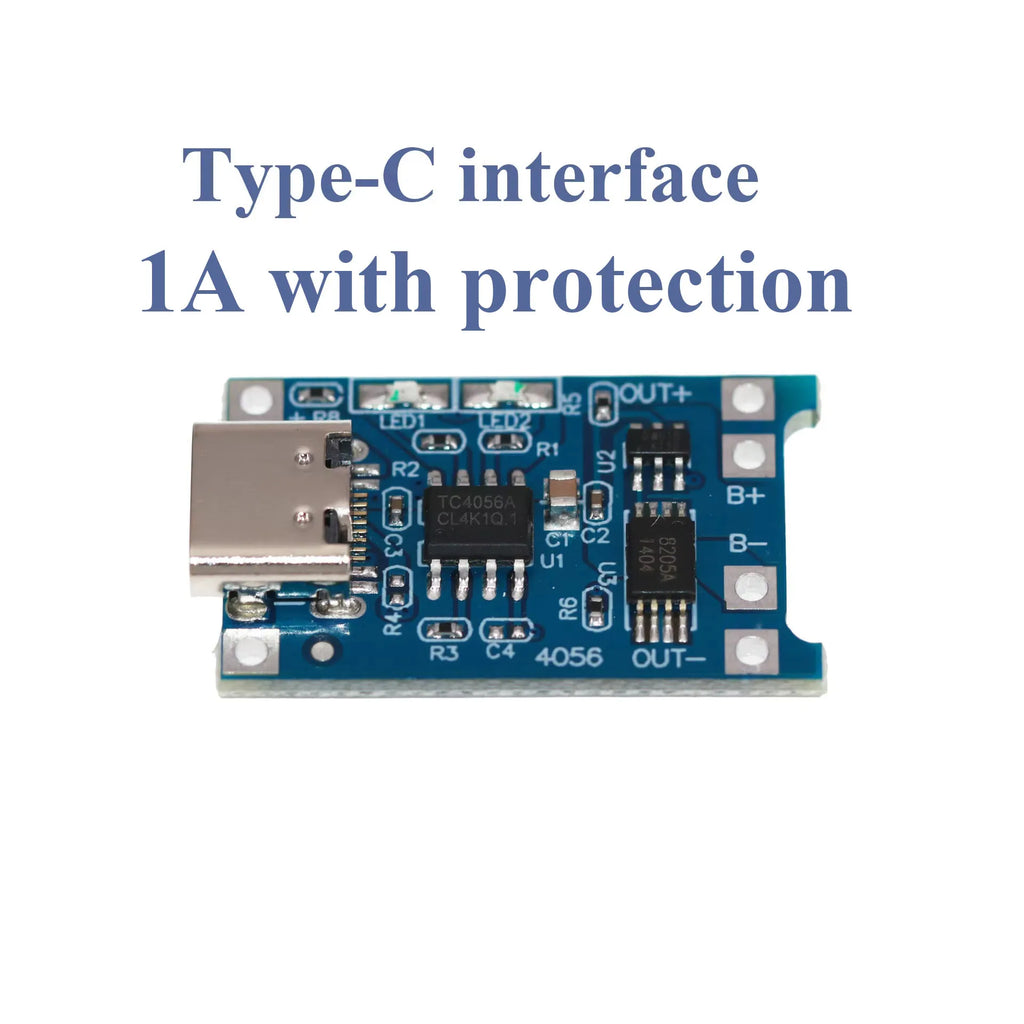 10/20/50/100PcsTP4056 1A Lithium Battery Charging Board Module TYPE-C USB Port Integrated Charging and Protection Function