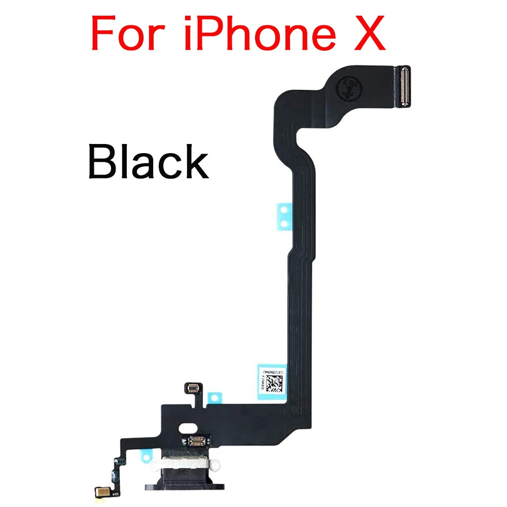 Charging Port Flex For iPhone X XR XS Max USB Charger Dock Connector Flex Cable With Mic Module Replacement Parts