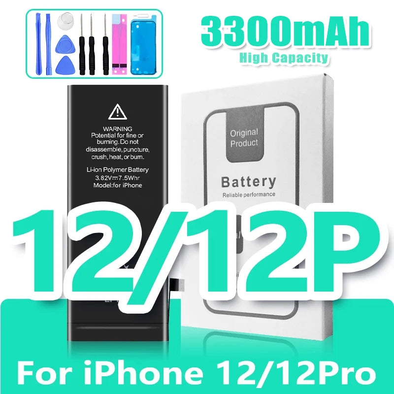 0 Cycle Replacement Battery for iPhone 11 12 13 14 Pro Max Mini High Capacity Phone for Apple iPhone with Free Repair Tools Set