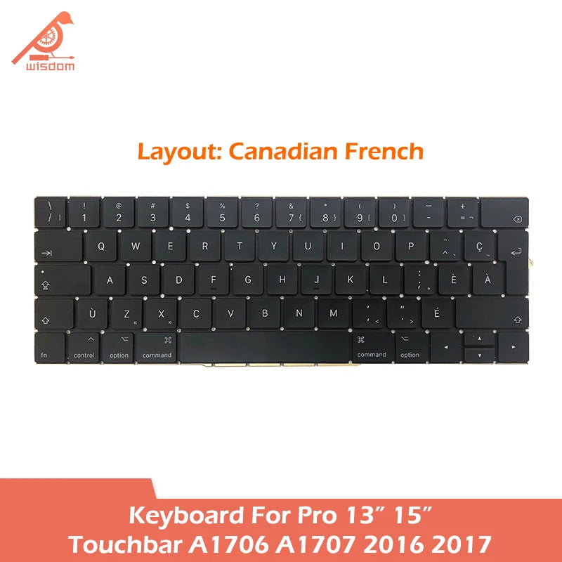 Laptop A1706 A1707 Keyboard For Macbook Pro Retina 13 15 Touchbar A1706 A1707 Keyboard Replacement 2016 2017