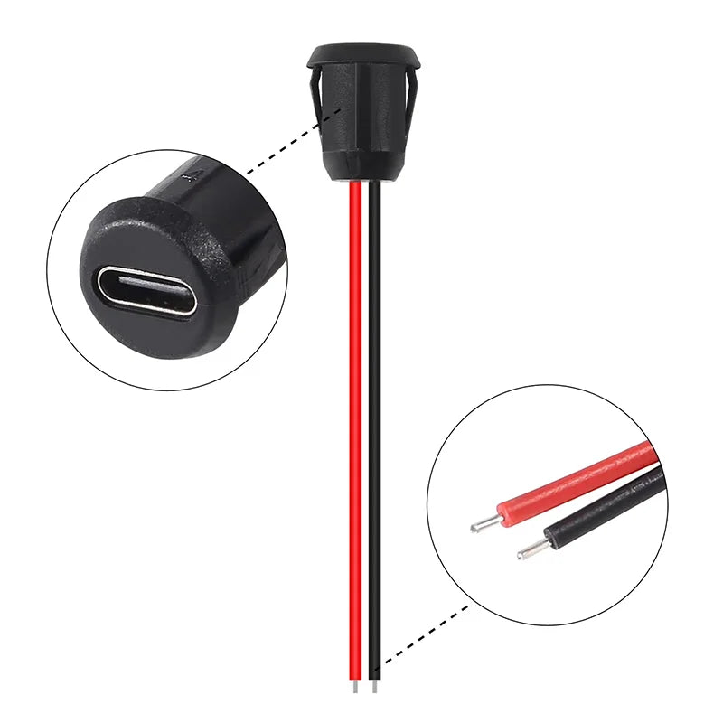 1/5PCS Type-C Female 2Pin USB Connector Type-C with Female S