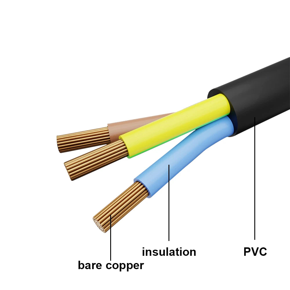 3 Pin/Figure 8 AC 110V-220V Pure Copper Power Cord EU US Eur