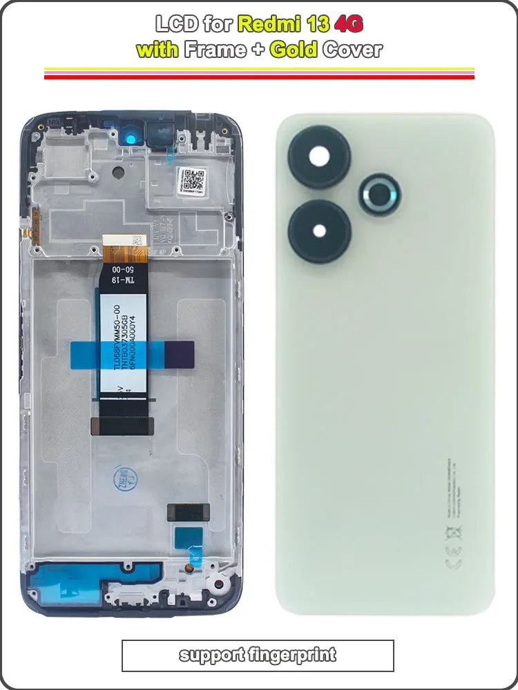NEW LCD for Redmi 13 4G Phone Display Touch Screen Assembly Replacement for Redmi 13 4G 24040RN64Y Phone LCD with Frame