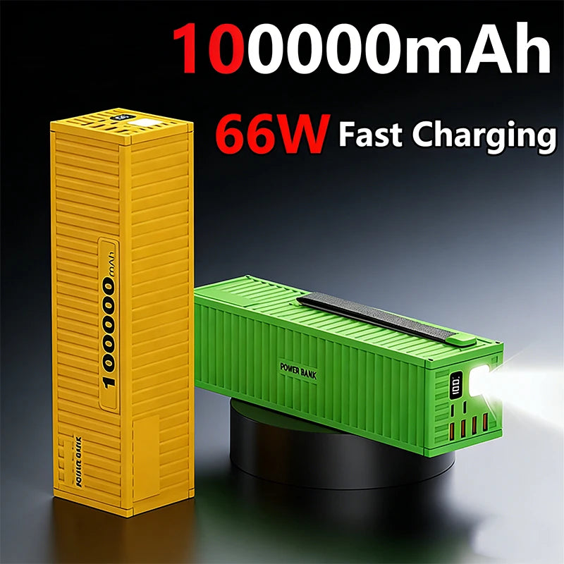 Power Bank 100000mAh 66W Fast Charging Portable Charger Stat