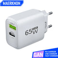 USB Charger 65W GaN Type C Fast Charging PD Power Adapter Qu