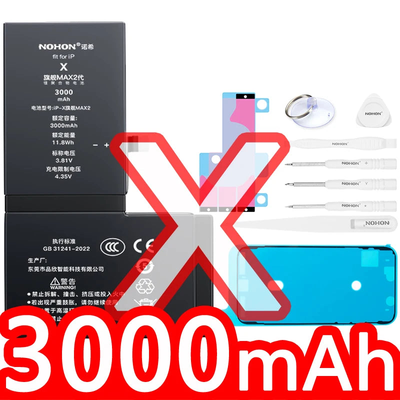 NOHON Phone Battery for iphone 5 6S 7 8plus X Xr Xs Max 11 12Pro 13 14 plus 15 15Pro MAX 12Mini SE Original Replacement Bateria