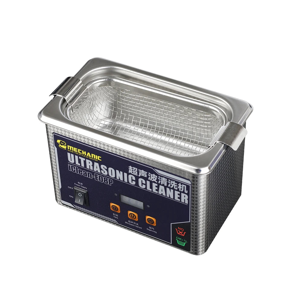 MECHANIC IClean E08P Ultrasonic Cleaner for Mobile Phone Repair Camera Motherboard Tweezers Soldering Iron Tip Cleaning Tool