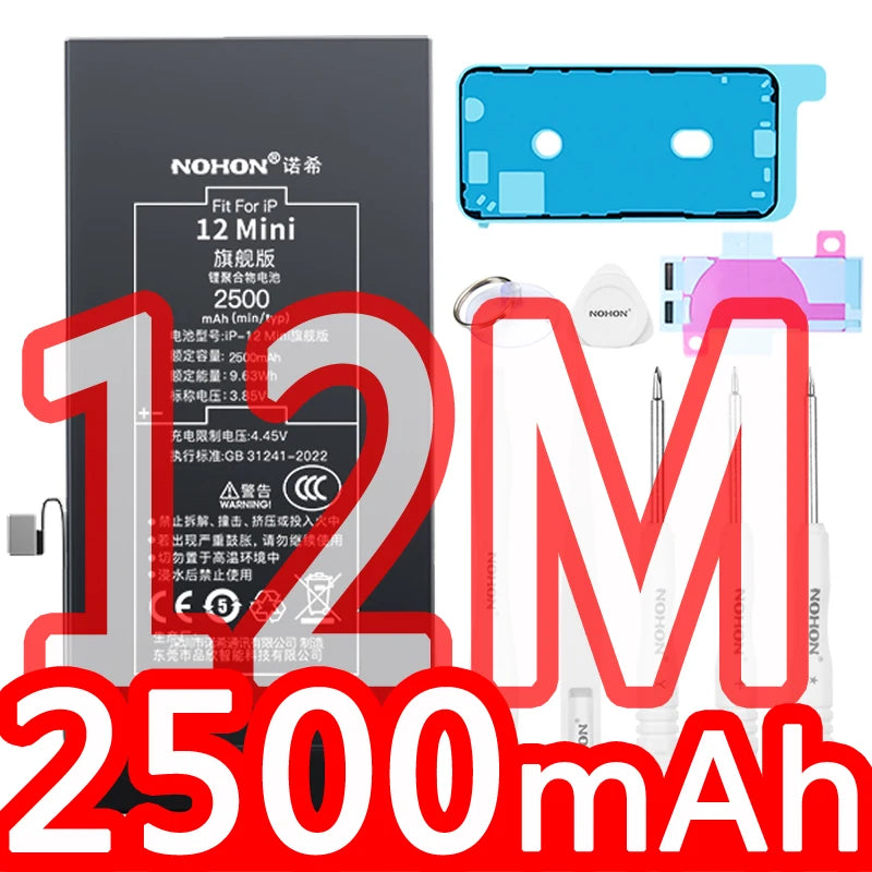 NOHON Phone Battery for iPhone 15 14Pro 13Pro MAX 12 11 X XR XS 8 7Plus 6s SE SE2 SE3 Replacement Lithium Bateria with Tools