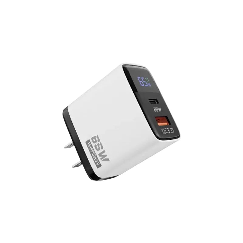 New 65W Fast Charger PD QC3.0 USB Type C 2Port Wall Cell Phone Charger With Digital Display Adapter For iPhone Samsung Huawei