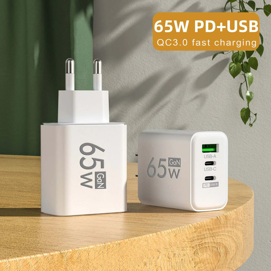 GAN Fast Charging Total 65W USB EU/US/KR Plug PD Fast chargi