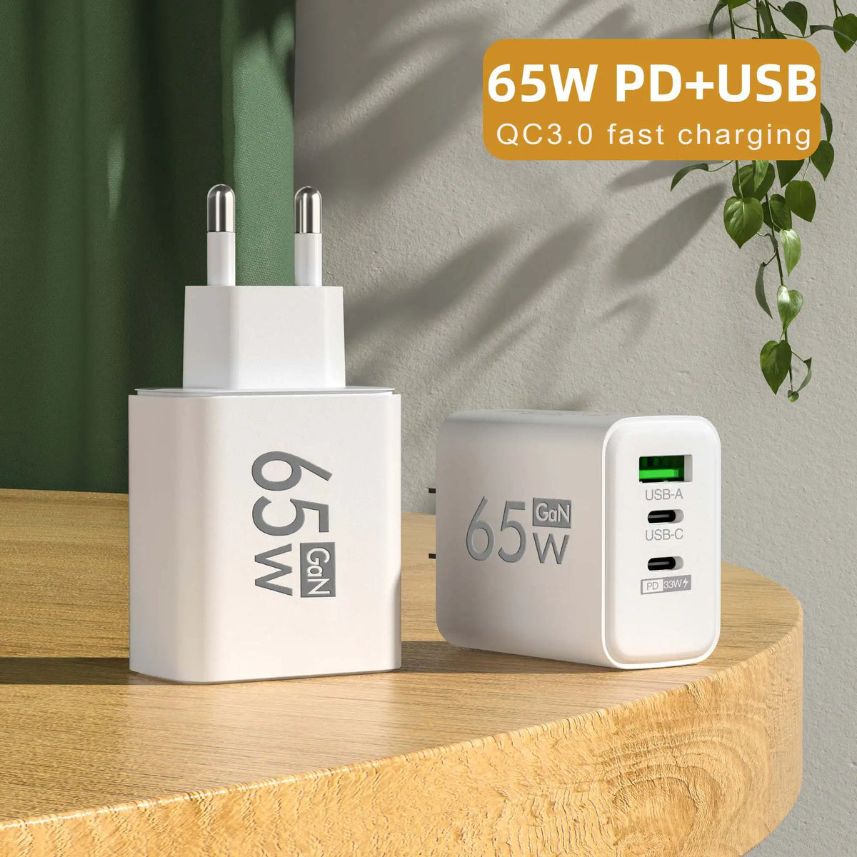 GAN Fast Charging Total 65W USB EU/US/KR Plug PD Fast chargi