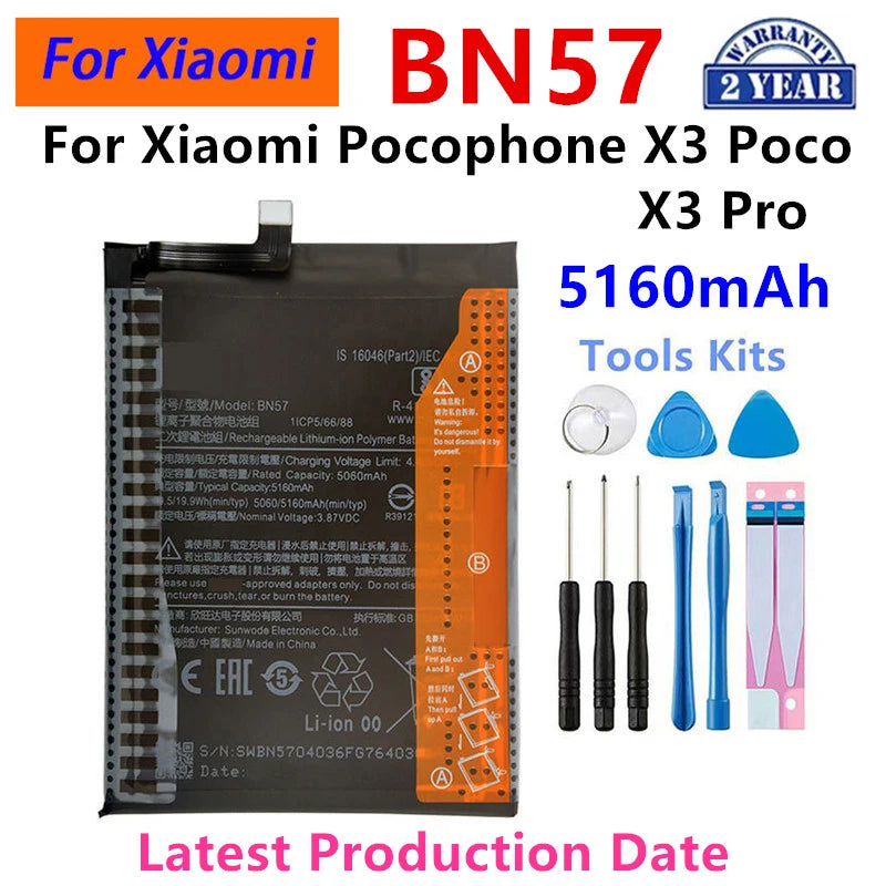 100% Orginal BN57 5060mAh Battery For Xiaomi Pocophone X3 Po