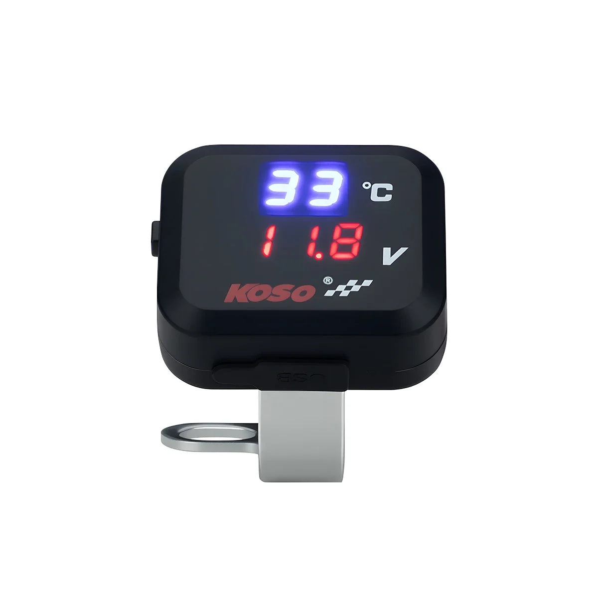 3in1 Mini Water Temperature Gauge Voltmeter Motorcycle Phone USB Charger Emergency Charging Waterproof LCD Digital Display KIT