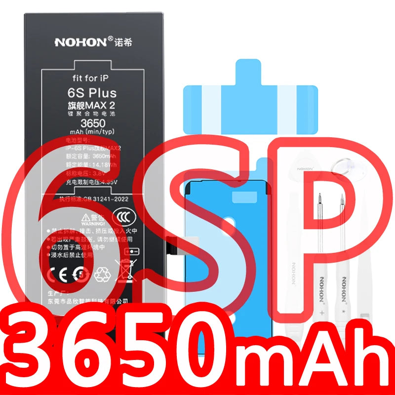 2025 NOHON Phone Battery for iPhone Battery 5 6 7 8 X 11 12 13 14 15 Series with Tools Original Replacement Bateria with Tools