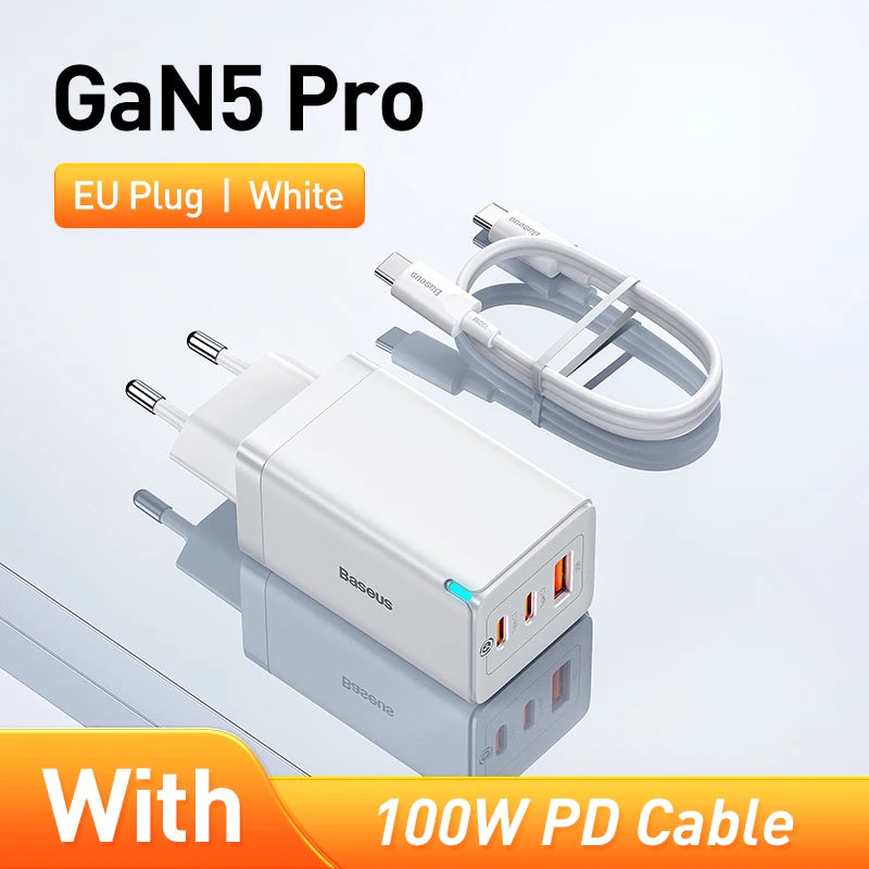 Baseus 65W GaN Charger Quick Charge Type C PD Charger USB Charger QC4.0 Portable Fast Charger For Laptop iPhone 17 16 15 14 13