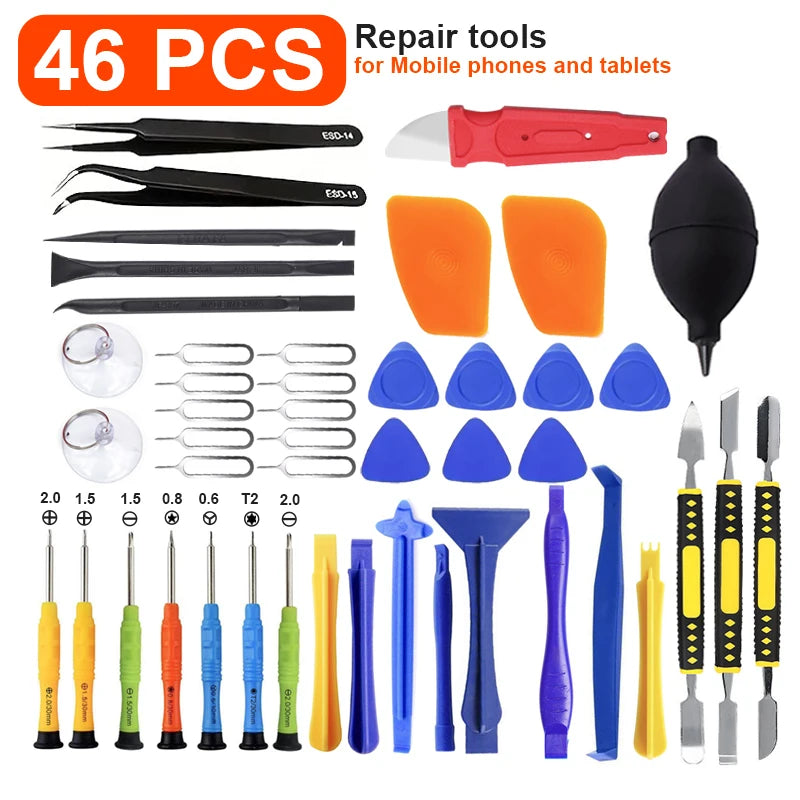 20/34/46PCS Multi-functional Repair and Disassembly Tool Kit Including Pry Bars Screwdriver For Mobile Phone and Tablet Repair