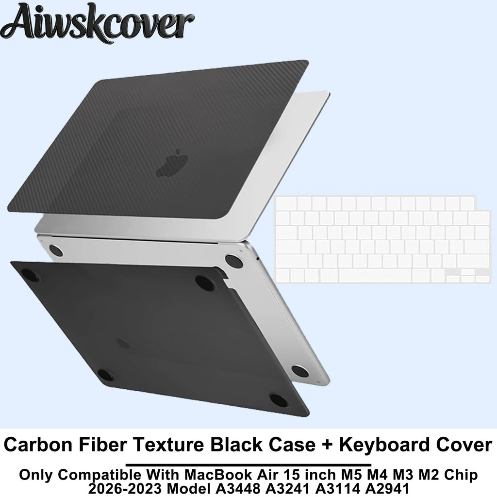 For MacBook Air 15 inch Case M5 M4 M3 M2 2026 2025-2023 Hard Shell Laptop Cover With Keyboard CoverModel A3448 A3241 A3114 A2941