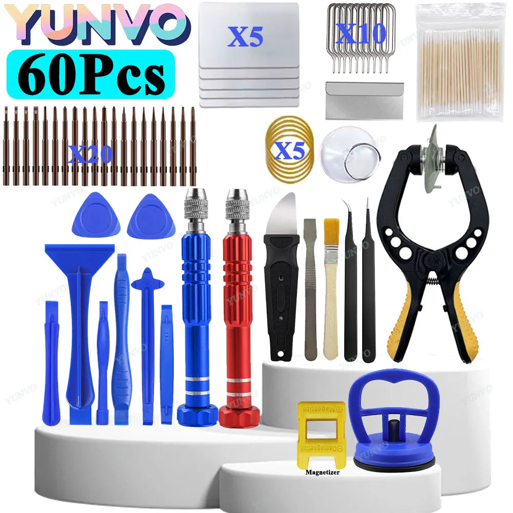 60x Mobile Phone Repair Tools Screwdriver Tablet Battery Dis